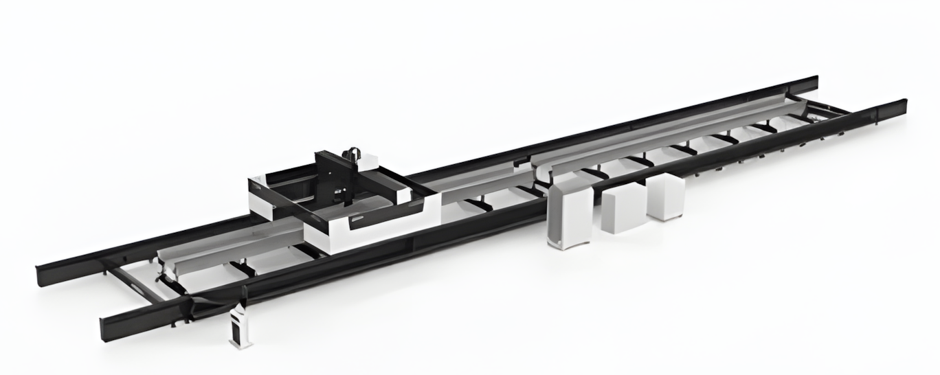 Mașină de debitat tablă și profile HE de mari dimensiuni