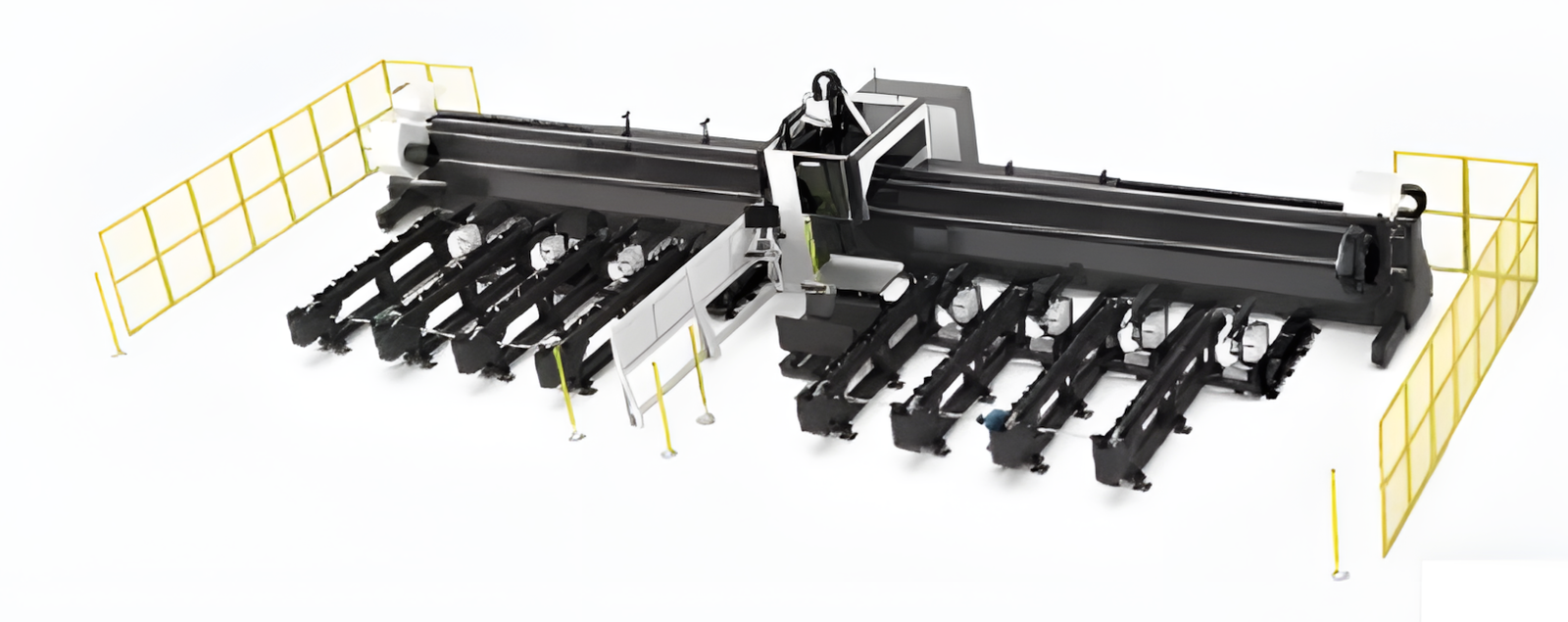 Mașini heavy duty cu 3 mandrine mobile pentru țevi, profile rectangulare și europrofile de la Φ30–350mm